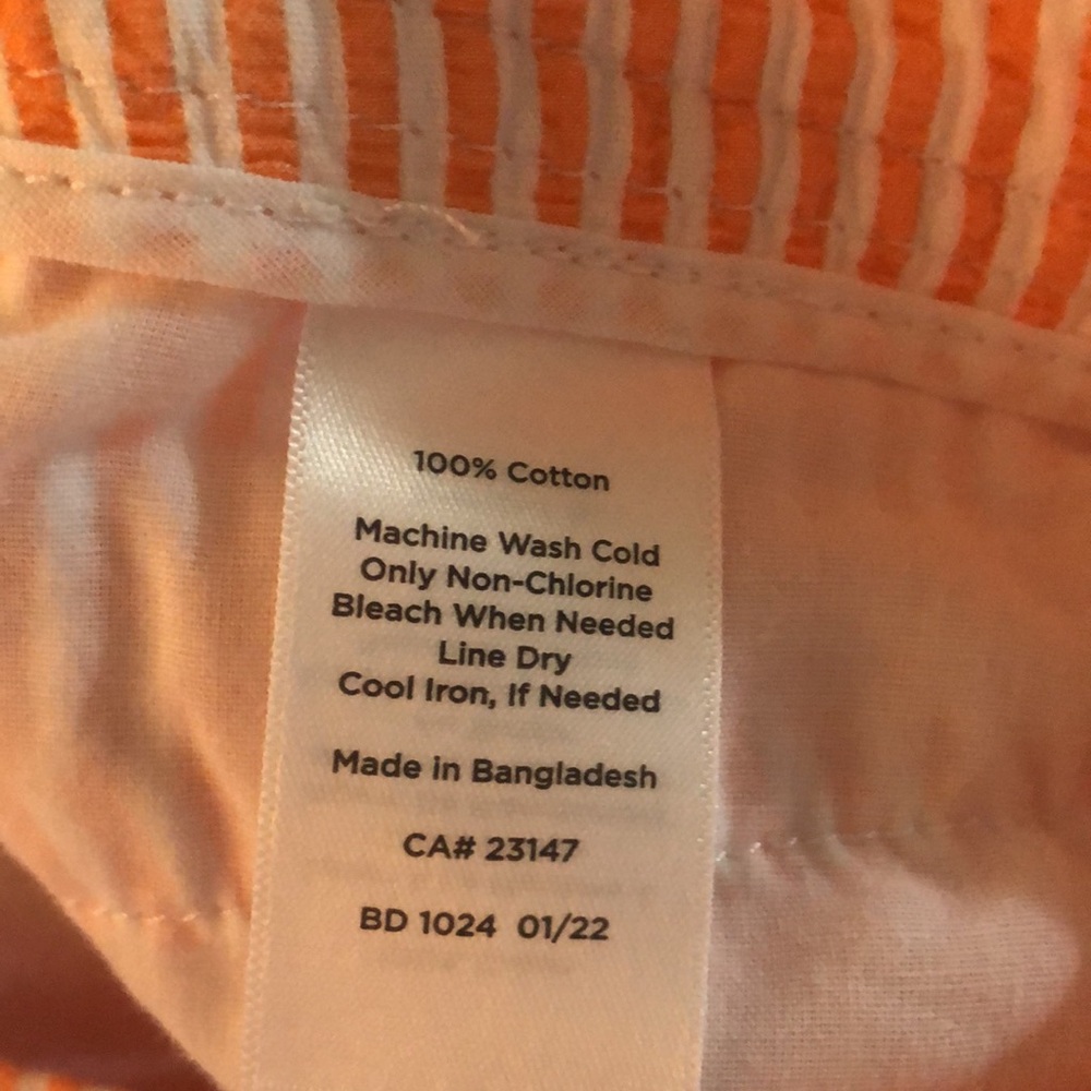 NWOT Talbots Orange & White Seersucker Shorts Size 6 - Picture 4 of 4